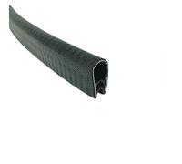 SJKJNK Rubber U Shaped Premium Rubber Seal Strip 3.28FT with Metal Fit Gap Weatherproof and Flexible Door and Window Seal for Noise Reduction, Black, 17mm x 10mm