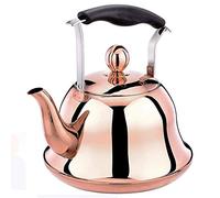 SJLEO Whistling Kettle Whistling Kettle Whistling 2 Litre Induction/Gas Stove Top Tea Pot Copper Teak Wood Teapot Maker Water Cooking