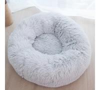 SJMDMZD Calming Donut Dog Bed,Cosy Soft Washable Cushion Warming Pet Beds Non-Slip Bottom,Fluffy Plush Round Cat Bed,Indoor Sleeping Cuddler Nest For Small Dogs Cats(Size:50CM,Color:A)