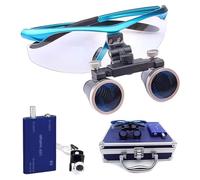 SJMDMZD Portable Dental Loupes with Light, 2.5/3.5x Surgical Binocular Loupe with Storage Box, Medical Magnifier Optical Glass Lens Zoom Tool for Dentistry, Jeweler Or Hobby D 2.5X