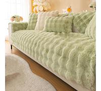 SJMDSDSC Couch Cover for Dogs Washable Non Slip Pet Covers Soft Sofa Thick Protector Super Plush Sectional Anti-Slip Solid Slipcover Pets Furniture Friendly Mat Couches and Sofas(110×210cm,Green)