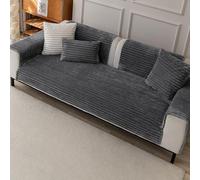 SJMDSDSC Couch Cover for Dogs Washable Non Slip Pet Covers Soft Sofa Thick Protector Super Plush Sectional Anti-Slip Solid Slipcover Pets Furniture Friendly Mat Couches and Sofas(70×180cm,Dark gray)