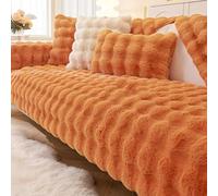 SJMDSDSC Couch Cover for Dogs Washable Non Slip Pet Covers Soft Sofa Thick Protector Super Plush Sectional Anti-Slip Solid Slipcover Pets Furniture Friendly Mat Couches and Sofas(90×160cm,Orange)