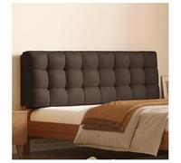 SJMDSDSC Rectangular bed back Headboard cover reading pillow tech fabric headboard upholstered sofa bed back wedge cushions removable headboard lumbar cushion dust cover(Straps 180 ×60×10cm,Brown)