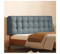 SJMDSDSC Rectangular bed back Headboard cover reading pillow tech fabric headboard upholstered sofa bed back wedge cushions removable headboard lumbar cushion dust cover(Straps 210 ×60×10cm,Blue)