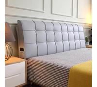 SJMDSDSC Rectangular bed back Headboard cover reading pillow tech fabric headboard upholstered sofa bed back wedge cushions removable headboard lumbar cushion dust cover(Straps 200 ×60×10cm,Gray)
