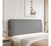 SJMDSDSC Rectangular bed back Headboard cover reading pillow tech fabric headboard upholstered sofa bed back wedge cushions removable headboard lumbar cushion dust cover(Straps 200 ×60×10cm,Gray)