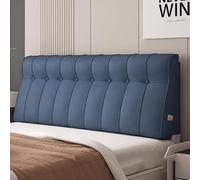 SJMDSDSC Rectangular bed back Headboard cover reading pillow tech fabric headboard upholstered sofa bed back wedge cushions removable headboard lumbar cushion dust cover(Straps 180 ×60×10cm,Blue)