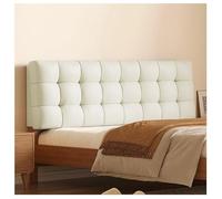 SJMDSDSC Rectangular bed back Headboard cover reading pillow tech fabric headboard upholstered sofa bed back wedge cushions removable headboard lumbar cushion dust cover(Straps 120 ×60×10cm,Cream)