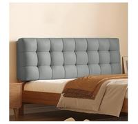 SJMDSDSC Rectangular bed back Headboard cover reading pillow tech fabric headboard upholstered sofa bed back wedge cushions removable headboard lumbar cushion dust cover(Paste 200 ×60×10cm,Gray)