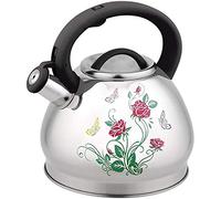 SJMFGF Household 3L Large Capacity Gas Gas Stove Induction Cooker Suitable for Whistle Sound 304 Stainless Steel Kettle (Size : Rose Color Change Flower)