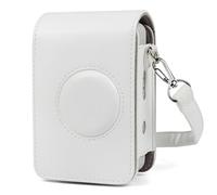 sjniosn Full Body Camera Retro PU Leather Case Bag with Strap Fit for FUJIFILM Instax Mini Liplay(White)