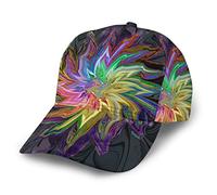 SJOAOAA 1 Pack Washed Baseball Cap, Psychedelic Floral Surreal Abstract Astral Art Breathable Fashion Adjustable Sun Dad Gift Hats for Men Women Outdoor Sport