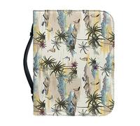 SJOAOAA Bible Cover for Men and Women PU Leather Study BibleBag Handy Storage Bag, Palm Tree Size XL