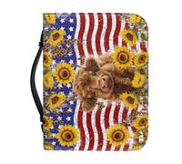 SJOAOAA Bible Cover for Men and Women PU Leather Study BibleBag Handy Storage Bag, Palm Tree Size XL