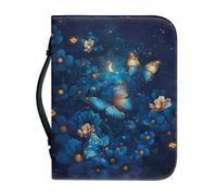 SJOAOAA Bible Cover for Women - PU Leather Carrying Case, Classic Journal Bag, Butterfly and Flower Print Holder, Extra Large Size Size XL