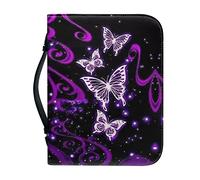 SJOAOAA Cherry Blossom Hummingbird Print Bible Cover with Handle for Women Men Carrying Book Case Church PU Leather Bible Bag Protector Lightweight Book Holder for Outdoor Size L