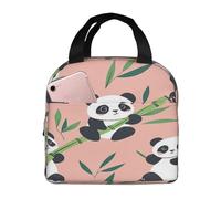 SJOAOAA Cute Animal Panda Insulated Lunch Box Reusable Leakproof Cooler Cooling Tote Bag