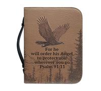 SJOAOAA Leather Bible Case with Bible Covers for Women Men Leather with Purple Marbling Zippered Handle Holy Bible Cover for Church Study Supplies Size 2XL