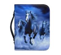 SJOAOAA Leather Bible Case with Bible Covers for Women Men Leather with Purple Marbling Zippered Handle Holy Bible Cover for Church Study Supplies Size 2XL