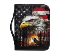 SJOAOAA Leather Bible Case with Bible Covers for Women Men Leather with Purple Marbling Zippered Handle Holy Bible Cover for Church Study Supplies Size M