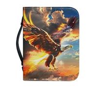 SJOAOAA Leather Bible Case with Bible Covers for Women Men Leather with Purple Marbling Zippered Handle Holy Bible Cover for Church Study Supplies Size L