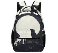 SJOAOAA Lightweight Backpack Animal Moon Wolf -Whistle Ergonomic Padded Shoulder Straps Backpacks Daypack Bookbag Schoolbag Travel Laptop Bags Style-659