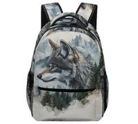 SJOAOAA Lightweight Backpack Cool Wolf Themed Animal Adjustable Straps Emergency Whistle Included Backpacks Daypack Bookbag Schoolbag Travel Laptop Bags Style-678