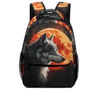 SJOAOAA Lightweight Backpack Cool Wolf Themed Animal Adjustable Straps Emergency Whistle Included Backpacks Daypack Bookbag Schoolbag Travel Laptop Bags Style-677