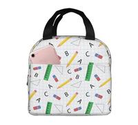 SJOAOAA Lunch Box Pencil Ruler Lunch Bag, Insulated Lunch Bag Cooler Bag, Leakproof Large Capacity Lunch Tote