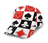 SJOAOAA Men Women Camp Baseball Hat Grid Poker Playing Cards Adjustable Washable Hat Unisex Trucker Cap Dad Hat for Outdoor Sport