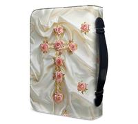 SJOAOAA Monet Art Bible Cover Case with a Bookmark, Water Lily Print Book Sleeve Notebook Protector Pouch, Faux Leather Size L