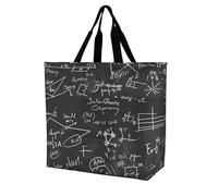 SJOAOAA Unisex Shopping Bag Mathematical Algebra Equations Formulas Reusable Lightweight Shoulder Tote Grocery Bags Handbag