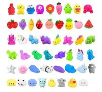 SJOAUET 60Pcs Mochi Squishy Toys, Kawaii Squishies Toys, Fidget Stress Relief Toy for Kids Party Favors, Classroom Prizes, Goodie Bag Stuffers, Pinata Filler, Birthday Gifts (Random)