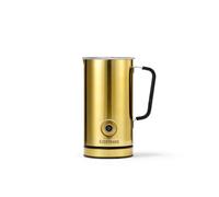 Sjöstrand Electric Milk Frother, Brass | Double-Walled Stainless Steel,Hot Chocolate Maker, Velvetiser, Hot & Cold Milk Frother, Easy-Clean Non-Stick Coating
