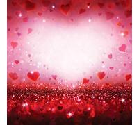 SJOLOON 8X8FT Valentine's Day Photography Backdrop Red Heart Wedding Photo Background Vinyl Studio 10351
