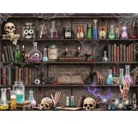SJOLOON Halloween Backdrop Magic Bookshelf Background 12834(8x6FT)