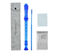 SJOYS 8-Hole Soprano Descant Recorder Kids Music Flute with Cleaning Rod & Case Bag For School Student Home Entertainment Transparent Blue