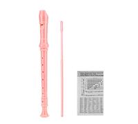 SJOYS 8-Hole Soprano Descant Recorder Kids Music Flute with Cleaning Rod & Case Bag For School Student Home Entertainment Pink