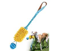 SJPNVUS Dog Tug of War Toy, Interactive Chew Toy for Fun and Teeth Cleaning, Soft Nubby-Textured Noodle Plush with Rubber Ball, Dog Rope Toys for Training Small, Medium Large Dogs