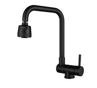 SJQKA-Folding tap, Open Windows in The Kitchen, hot and Cold, rotatable, Stainless Steel, Two Water Outlet Modes (Black)