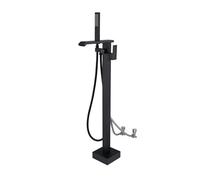 SJQKA Freestanding Bath Taps Black, Free Standing BathTaps Bathroom Mixer Tap Bathtub Tap Handheld Shower Head Brass Freestanding Bath Tap (Black-B)