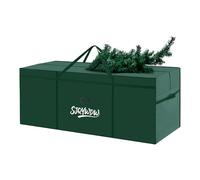 SJQYWDW Christmas Tree Storage Bag, 12Ft Christmas Tree Bag, Reusable Heavy Duty 600D Oxford Cloth, Built-in Double Mesh Bags, Double Zippers for Large Artificial Christmas Tree(65×23×27 in, Green)