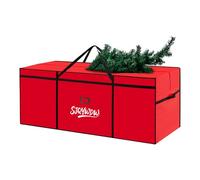 SJQYWDW Christmas Tree Storage Bag, 7.5 Ft Christmas Tree Bag, Reusable Heavy Duty 600D Oxford Cloth, Built-in Double Mesh Bags, Double Zippers for Large Artificial Christmas Tree(50×16×20in, Red)