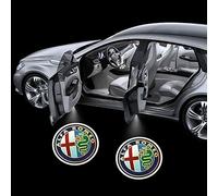 SJSHOPS Car Door Welcome Lights for Alfa Romeo MITO,LED Puddle Lights with Logo,Courtesy Projection Lights Car Door Projector Lights,Ambient Lighting for Vehicle,B White-2