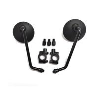 SJSJJAH Decoration Chrome/Black Side Mirrors 10mm Thread Universal for All 100cc-800cc Motorcycles Modified Round Rear View Mirror(Long (Black)-2)