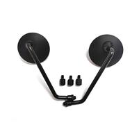 SJSJJAH Decoration Chrome/Black Side Mirrors 10mm Thread Universal for All 100cc-800cc Motorcycles Modified Round Rear View Mirror(Long (Black)-1)