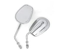 SJSJJAH For Touring Road King Road Glide Sportster 883 1200 Dyna Heritage Softail FXDB Black Motorcycle 8MM Rear View Mirrors(Silver)