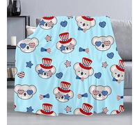 SJSXWQN Blue Cartoon Koala Warm Blanket for Sofa Bed for Adults and Kids Super Soft Cozy Fuzzy Blanket for Picnic Blanket for All Seasons 180x200cm(70"x78")