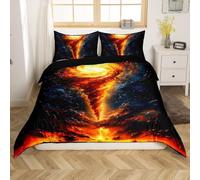 SJSXWQN Double Duvet Set Tornado Double Bed Duvet Cover Set for Kids Aldult with Zipper Closure Hypoallergenic Microfiber Quilt Cover 78.7"x 78.7" + 2 Pillowcases 19.7"x 29.5"